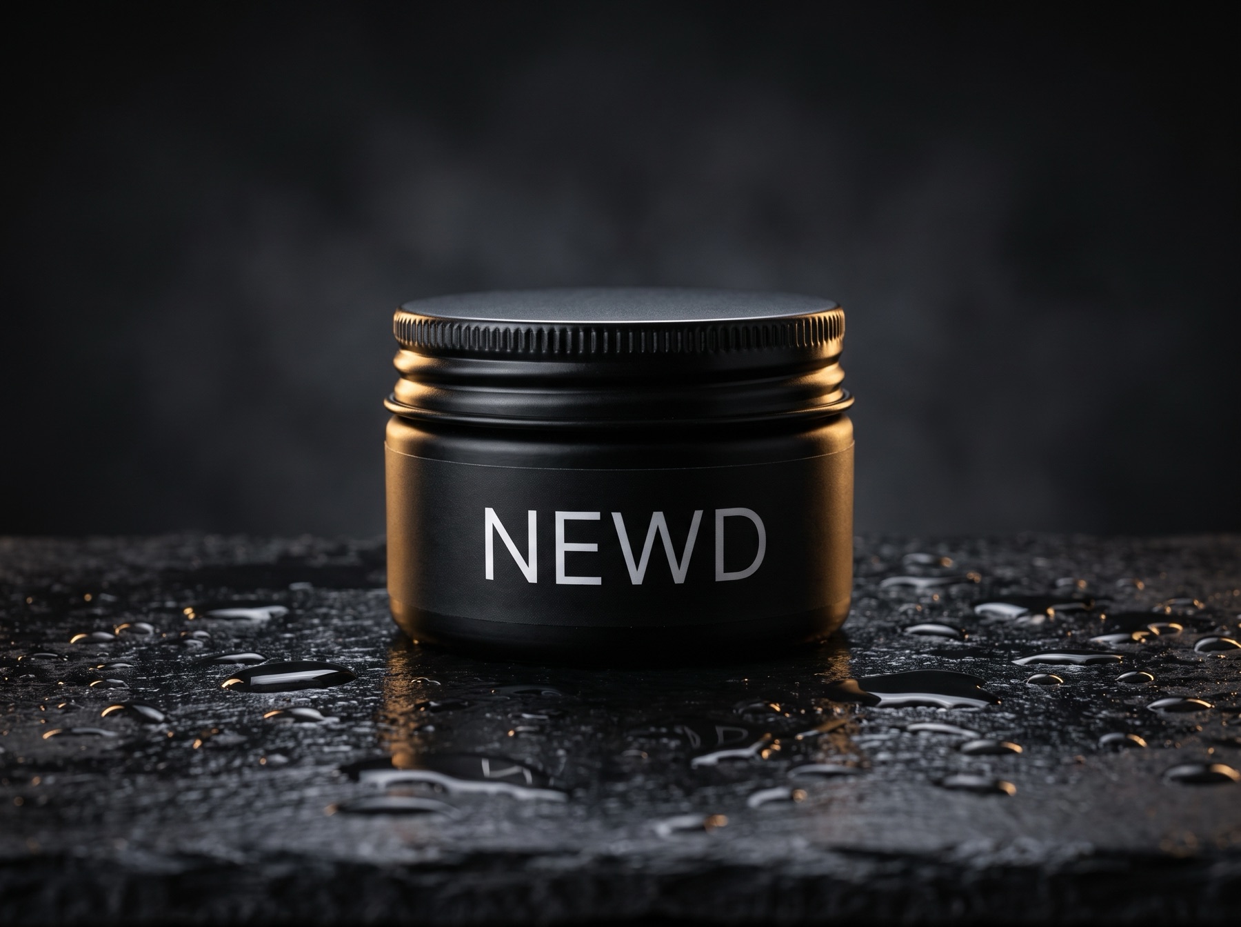 NEWD pot on wet slate, studio lit